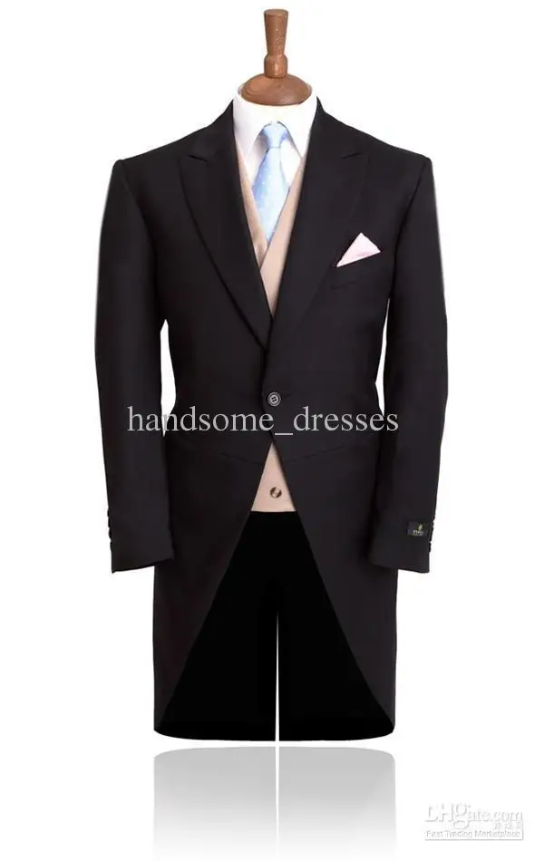 Best Black Morning Style Groom Tuxedos Best Man Peak Lapel Groomsmen Men Wedding Suits Bridegroom (Jacket+Pants+Tie+Vest)
Best Black Morning Style Groom Tuxedos Best Man Peak Lapel Groomsmen Men Wedding Suits Bridegroom (Jacket+Pants+Tie+Vest)