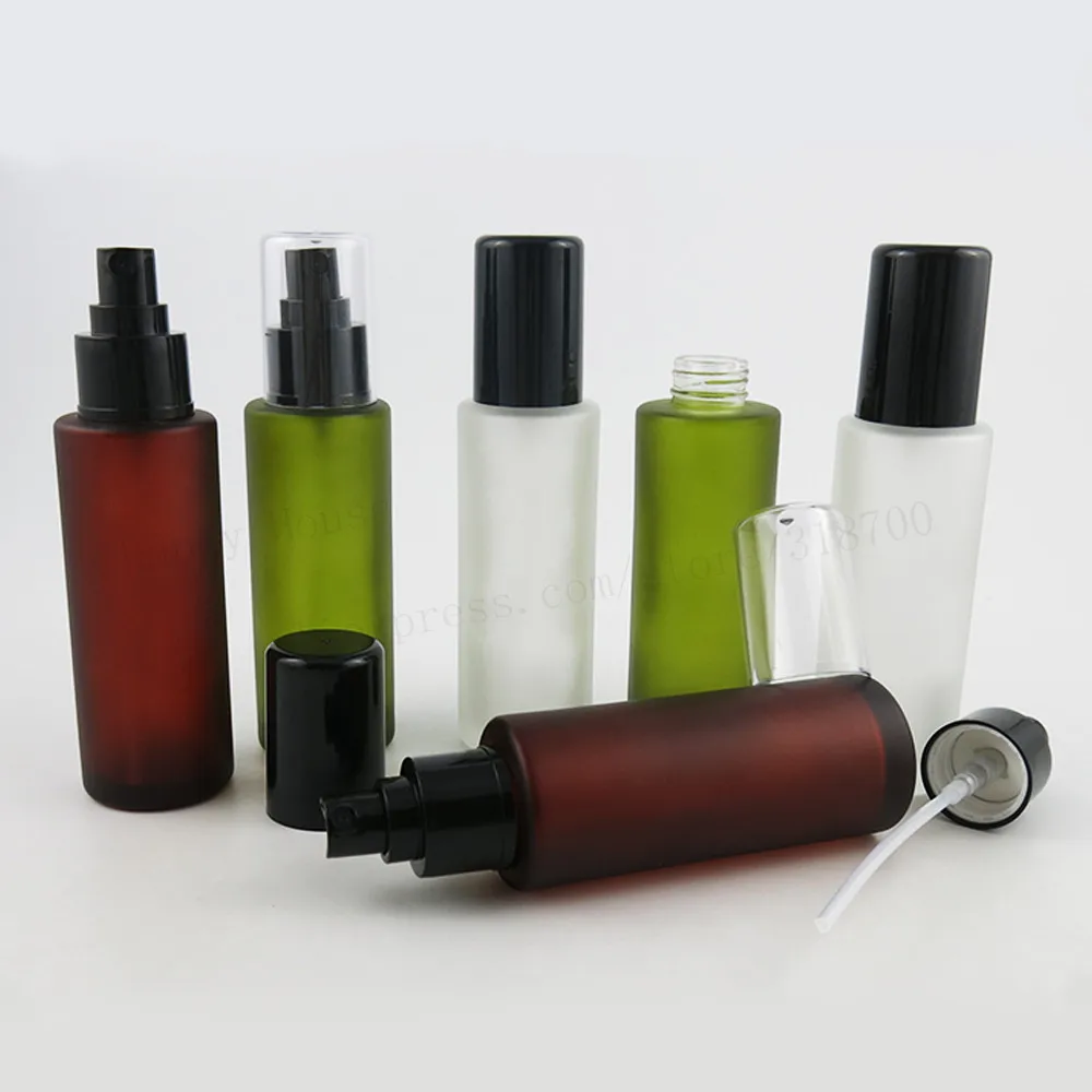 360pcs/lot 100ML Frosted Green Brown Toner Round Glass Bottle with Black Plastic Sprayer Cosmetic Packaging Mist Spray Container
360pcs/lot 100ML Frosted Green Brown Toner Round Glass Bottle with Black Plastic Sprayer Cosmetic Packaging Mist Spray Container