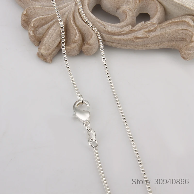 40cm-60cm Thin Real 925 Sterling Silver Slim Box Chain Necklace Women Girls Children 16-24inch Jewelry kolye collares collier
40cm-60cm Thin Real 925 Sterling Silver Slim Box Chain Necklace Women Girls Children 16-24inch Jewelry kolye collares collier