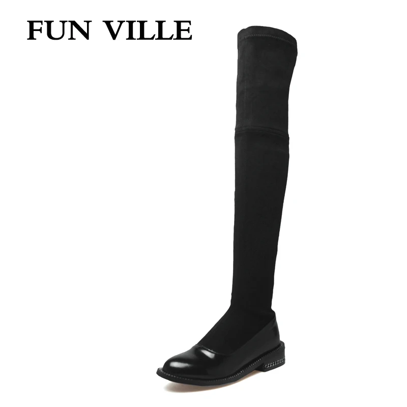 FUN VILLE 2018 New Fashion winter Women over the knee Boots Genuine leather + PU Sexy Ladies shoes Round toe slip-on size 34-42
FUN VILLE 2018 New Fashion winter Women over the knee Boots Genuine leather + PU Sexy Ladies shoes Round toe slip-on size 34-42