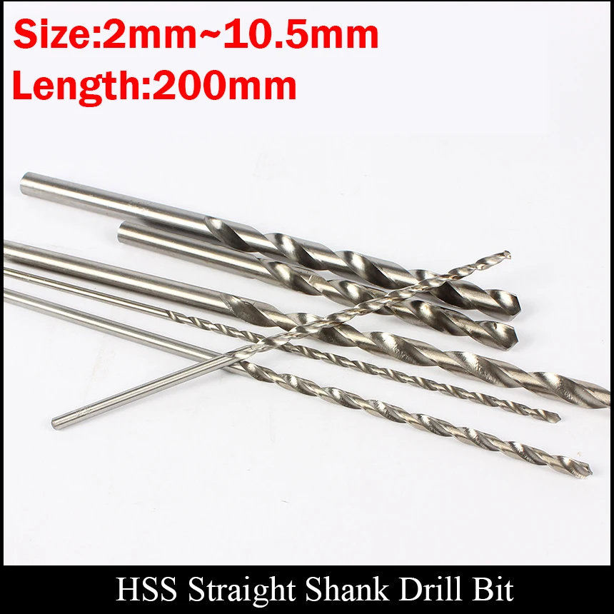 

3.1mm 3.2mm 3.3mm 3.4mm 3.5mm 200mm Length Extra Long Metal Wood AL Plastic High Speed Steel HSS Straight Shank Twist Drill Bit