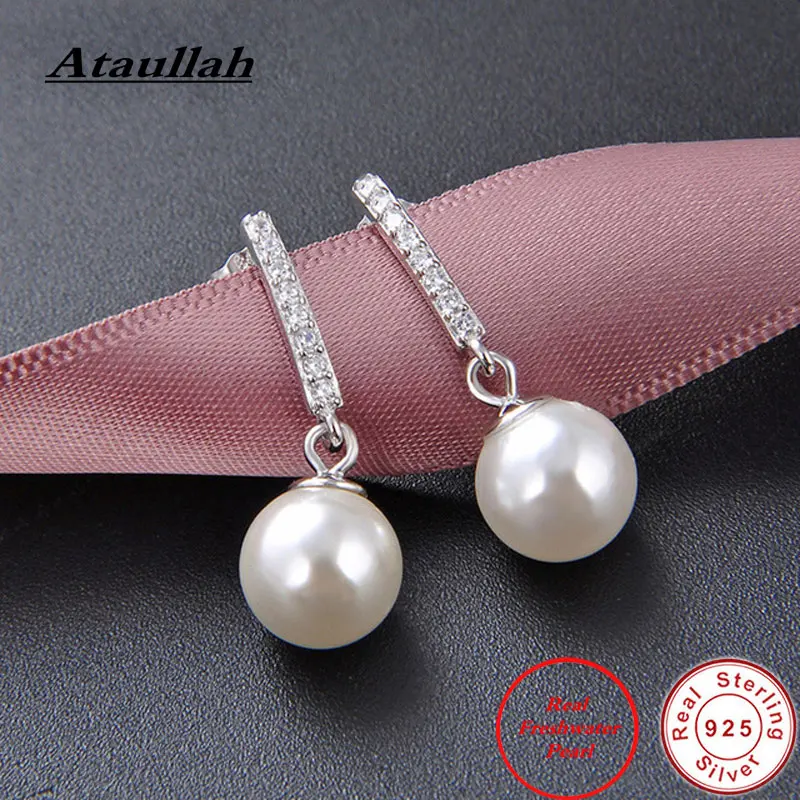 Ataullah Real Pearl Earrings Silver 925 Jewelry Natural Freshwater Pearl Drop Earrings Inlaid Zircon Diamond For Woman EW028
Ataullah Real Pearl Earrings Silver 925 Jewelry Natural Freshwater Pearl Drop Earrings Inlaid Zircon Diamond For Woman EW028