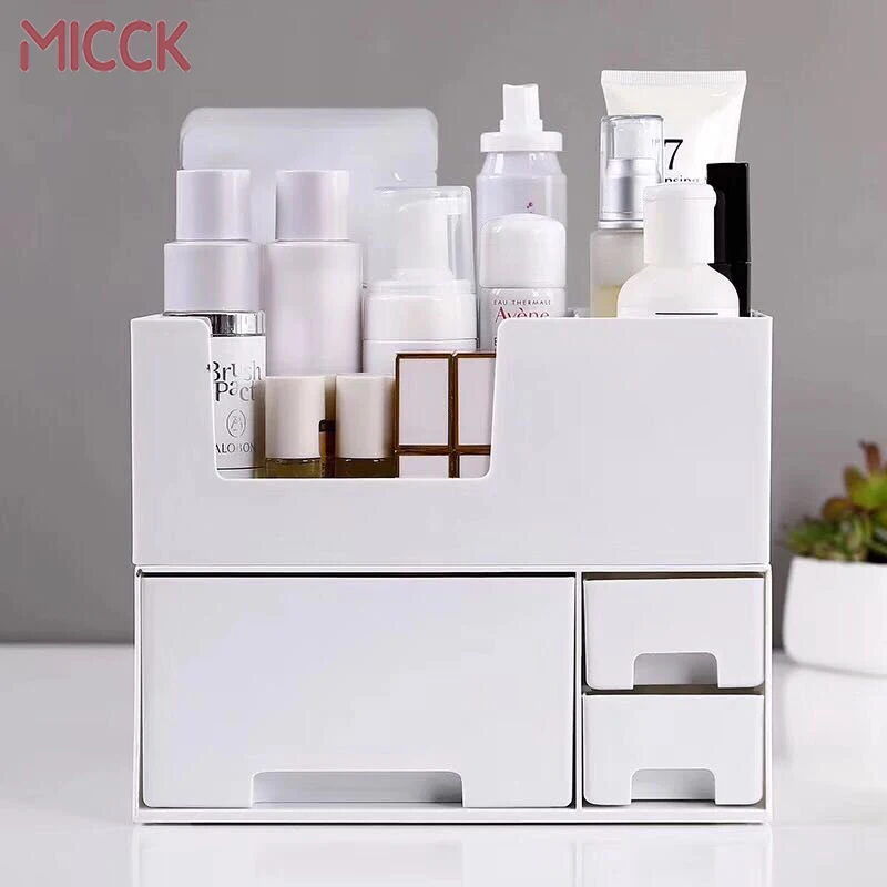Фото Двухслойный Настольный органайзер для косметики MICCK Женский ящик коробка