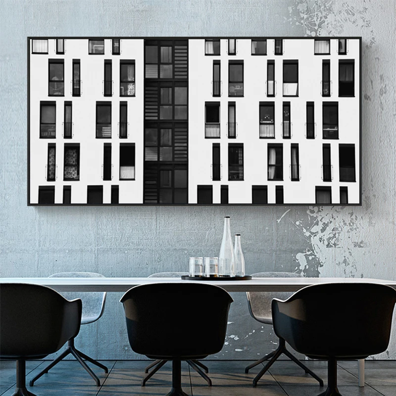Modern Black n White Geometric City Canvas Painting Industrial Style Poster Print Big Wall Art Picture for Living Room Tableaux
Modern Black n White Geometric City Canvas Painting Industrial Style Poster Print Big Wall Art Picture for Living Room Tableaux