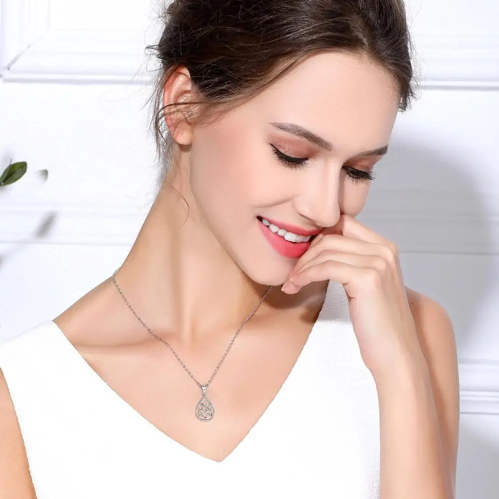 Eudora 925 Sterling Silver Celtics Knot Drop Water Pendant Necklaces Sterling-silver Jewelry for Women Girls Romantic Gift D132
Eudora 925 Sterling Silver Celtics Knot Drop Water Pendant Necklaces Sterling-silver Jewelry for Women Girls Romantic Gift D132
