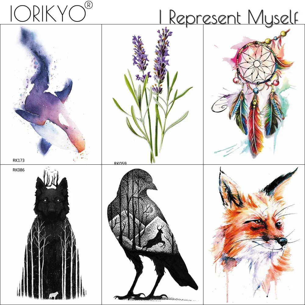 IORIKYO Temporary Tattoo Stickers DIY Men Black Woods Wolf Water Transfer Arm Tatoos Women Ankle Lavender Flash Fox Tattoo Paste
IORIKYO Temporary Tattoo Stickers DIY Men Black Woods Wolf Water Transfer Arm Tatoos Women Ankle Lavender Flash Fox Tattoo Paste