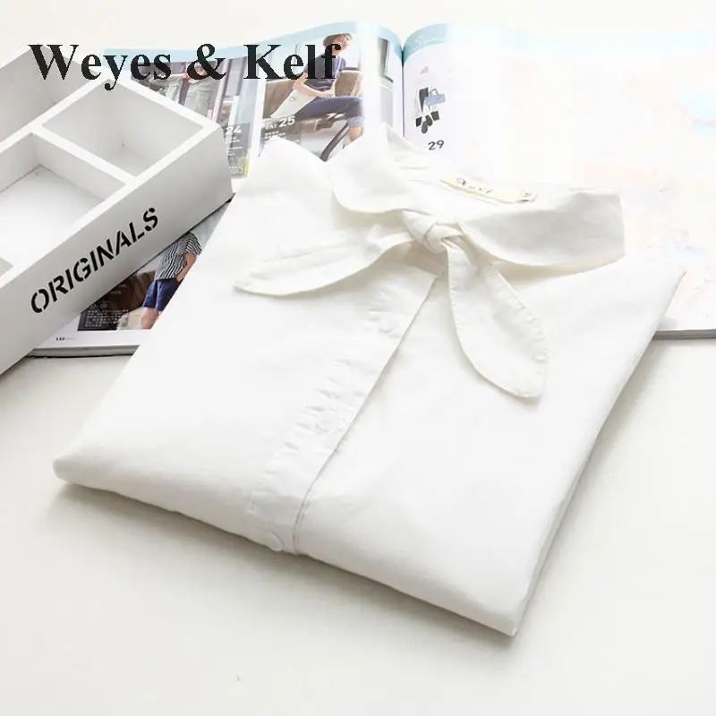 Weyes & Kelf Rabbit Ears Bow Collar Cotton White Shirt 2018 Single-breasted Long Sleeve Shirt Girl Tie Neck Blouses For Women
Weyes & Kelf Rabbit Ears Bow Collar Cotton White Shirt 2018 Single-breasted Long Sleeve Shirt Girl Tie Neck Blouses For Women