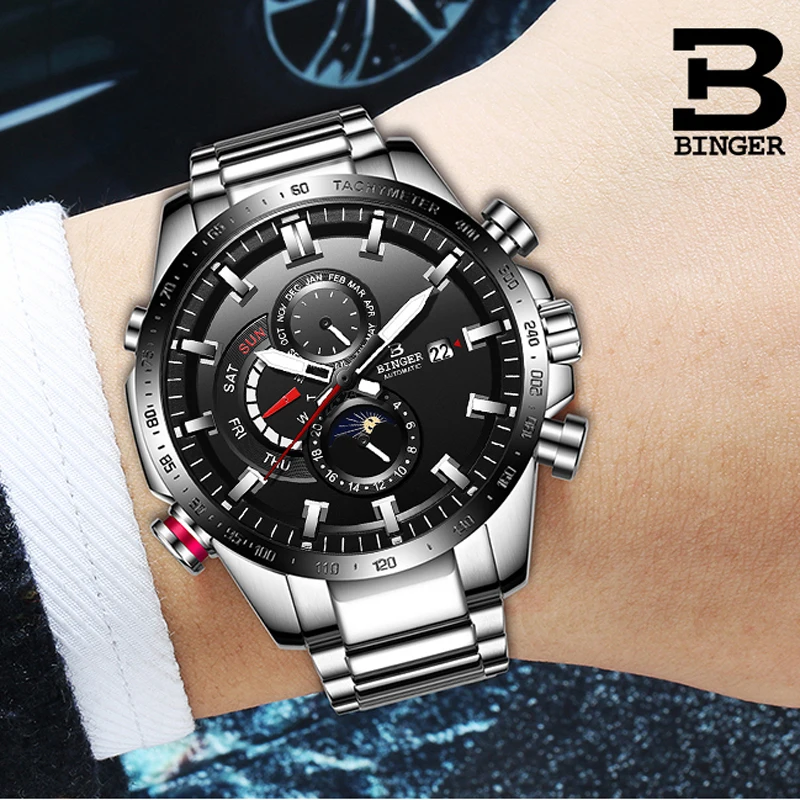 BINGER Automatic Mechanical Watch Mens Watches Top Brand Luxury Military Clock Men Relogio Masculino montre homme
BINGER Automatic Mechanical Watch Mens Watches Top Brand Luxury Military Clock Men Relogio Masculino montre homme
