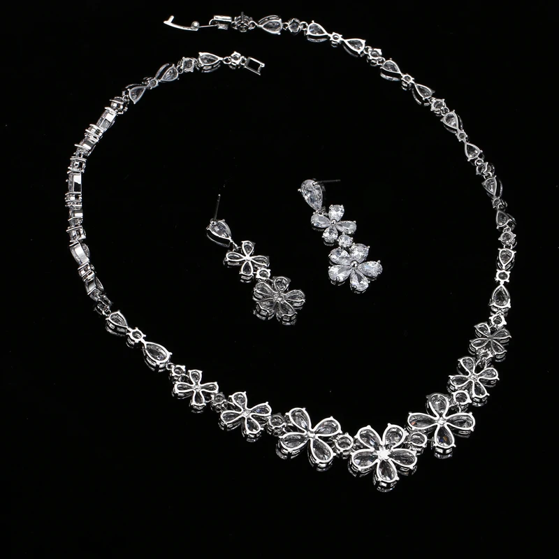 GMGYQ Elegant Charm Bride Jewelry Necklace Earrings Set Wedding Silver Ccolor Zircon Set Gifts From Girlfriends
GMGYQ Elegant Charm Bride Jewelry Necklace Earrings Set Wedding Silver Ccolor Zircon Set Gifts From Girlfriends