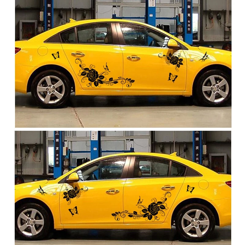 Новый 150 см JDM наклейка для автомобиля любовь бабочки и цветка всего тела винил