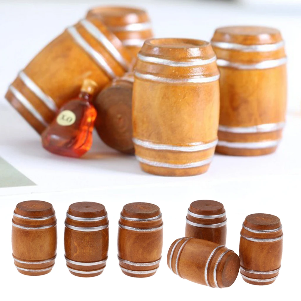 6 Pieces 1/12 Dollhouse Miniature Vintage Beer Barrel Model Micro Landscape Decoration
6 Pieces 1/12 Dollhouse Miniature Vintage Beer Barrel Model Micro Landscape Decoration