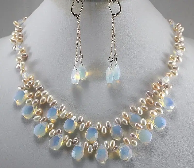 Hot sale Free Shipping>Big Sale! Fashion Light Blue Fire Opal and Fresh Water Pearl Necklace Set
Hot sale Free Shipping>Big Sale! Fashion Light Blue Fire Opal and Fresh Water Pearl Necklace Set