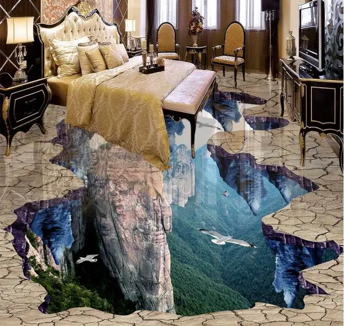 

Виниловый настил на заказ для гостиной ванной комнаты ПВХ водонепроницаемый пол обои настенная живопись Декор напольная плитка