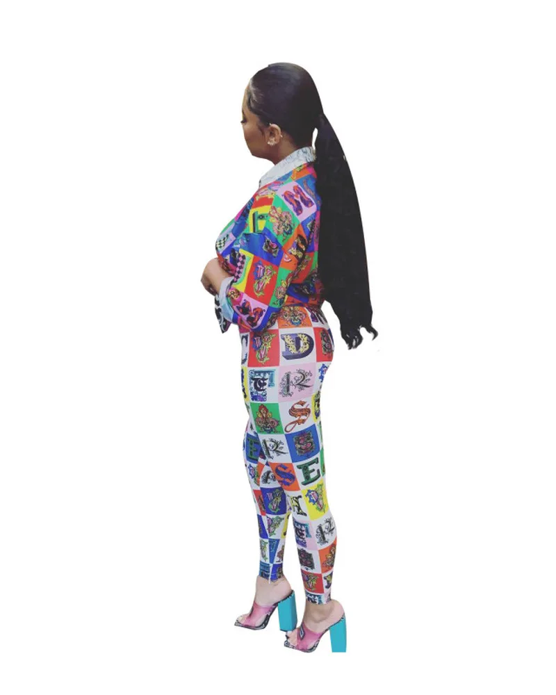 Two Piece Set Women Print Long Sleeve Tops Pants 2 Pieces Letter Fashion Casual Clothes for Lady Girls
Two Piece Set Women Print Long Sleeve Tops Pants 2 Pieces Letter Fashion Casual Clothes for Lady Girls