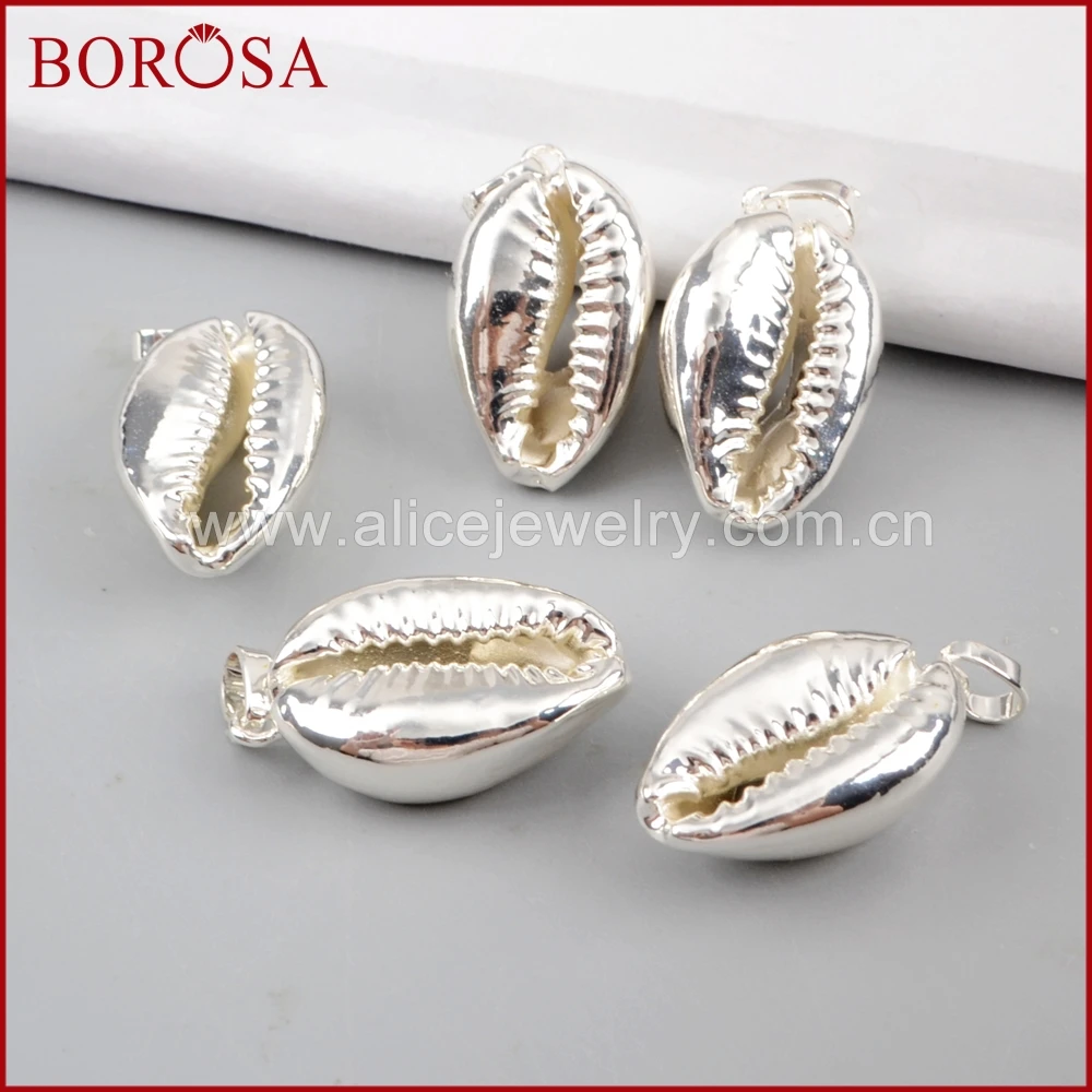 BOROSA 10 шт Стильный Полный натуральный серебристый цвет раковина Cowrie Кулон Бусы из драгоценных камней кулон ювелирные изделия для женщин ожерелье G1523
BOROSA 10 шт Стильный Полный натуральный серебристый цвет раковина Cowrie Кулон Бусы из драгоценных камней кулон ювелирные изделия для женщин ожерелье G1523