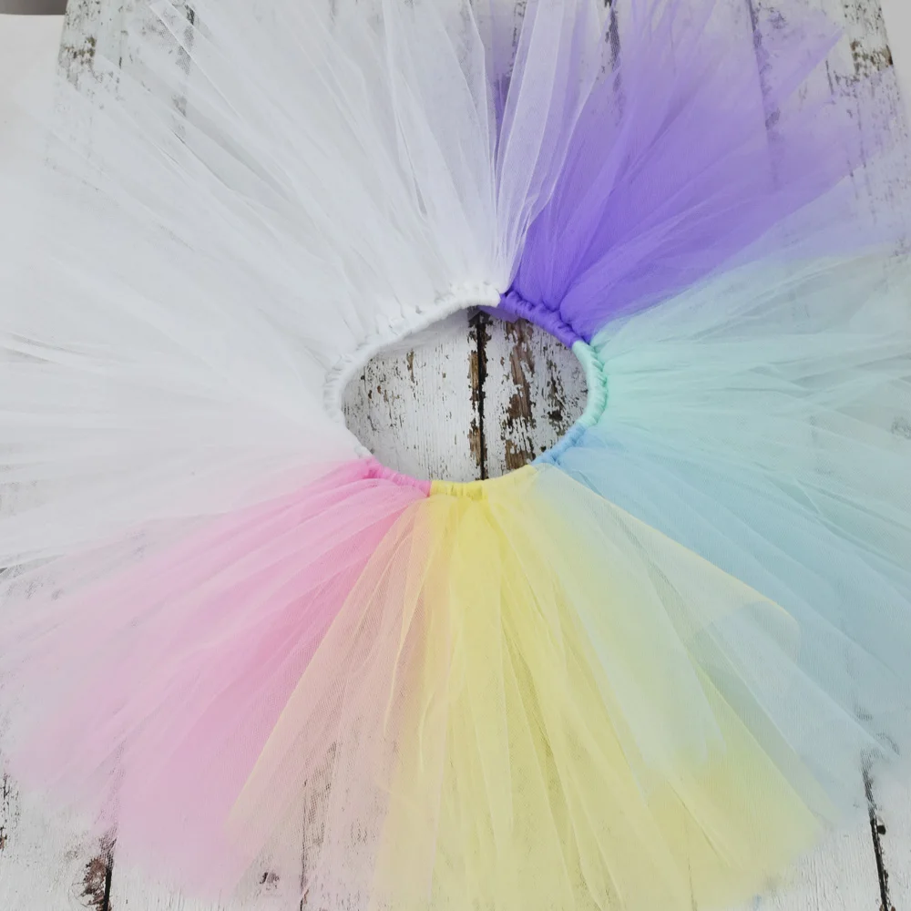 

Pastel Rainbow Unicorn Tutu Skirt Kids Unicorn Birthday Party Tulle Skirt Girls Dance Ballet tutus Halloween Costume Newborn-12Y