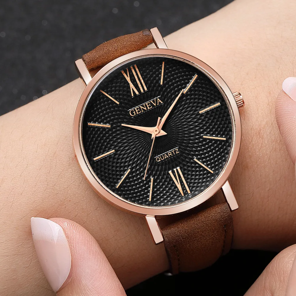 Geneva Relogio Feminino 2019 Brand Leather Military Casual Stainless Steel Analog Quartz Wrist Watch Business femme Watches S7
Geneva Relogio Feminino 2019 Brand Leather Military Casual Stainless Steel Analog Quartz Wrist Watch Business femme Watches S7