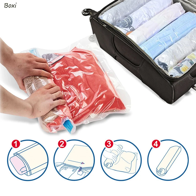 Boxi Hand Rolling Compression Vacuum Bag For Clothes Storage Bag Transparent Plastic Travel Organizer Clothes Seal Storage Bags
Boxi Hand Rolling Compression Vacuum Bag For Clothes Storage Bag Transparent Plastic Travel Organizer Clothes Seal Storage Bags
