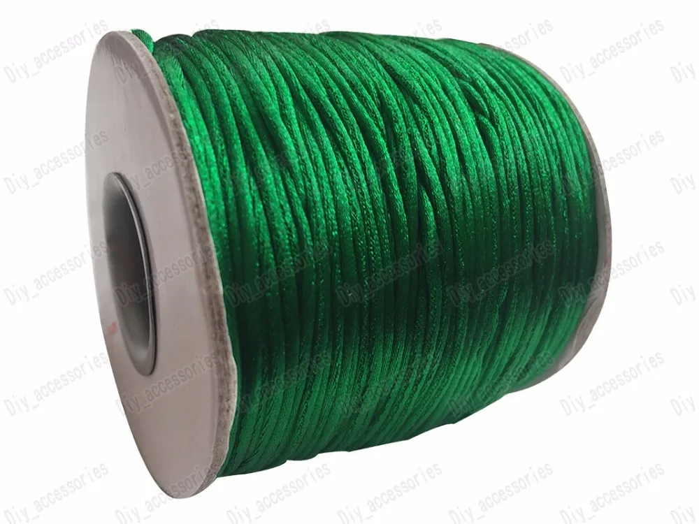 

1.5mm Green Rattail Satin Nylon Cord Chinese Knot Beading Cord+Macrame Rope Bracelet Cords Accessories 80m/roll