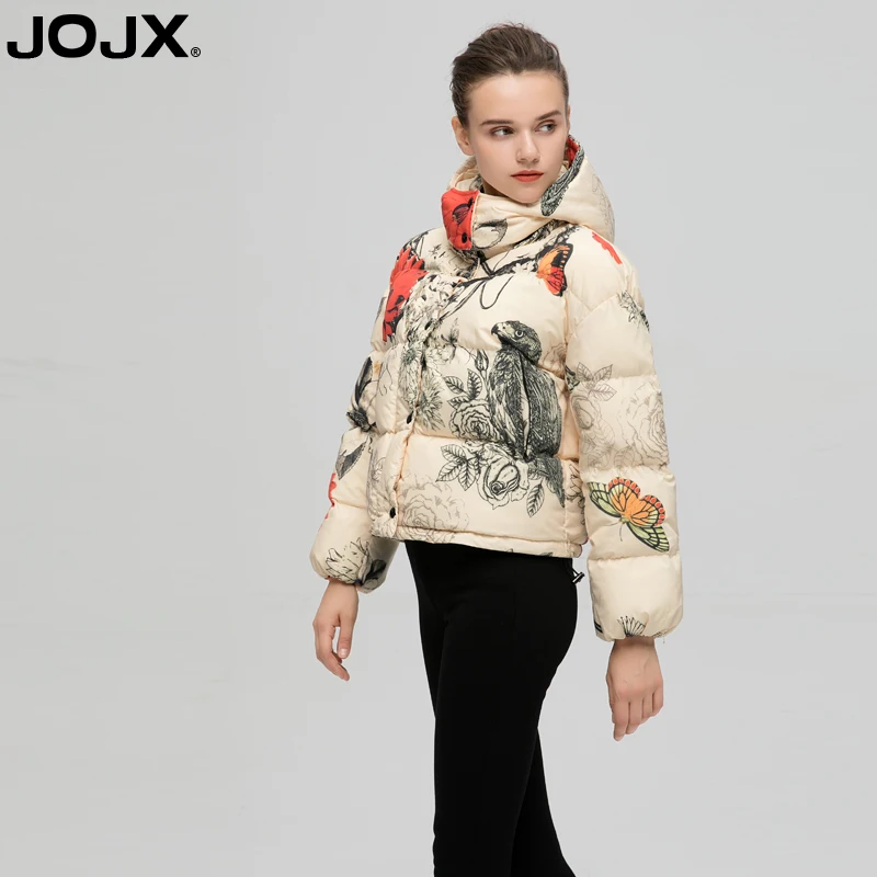 JOJX Модная брендовая зимняя куртка с принтом Женская парка капюшоном 2018 новое