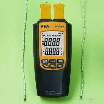 VA8060 Thermometer Thermocouple with 2 Probes Temp
VA8060 Thermometer Thermocouple with 2 Probes Temp