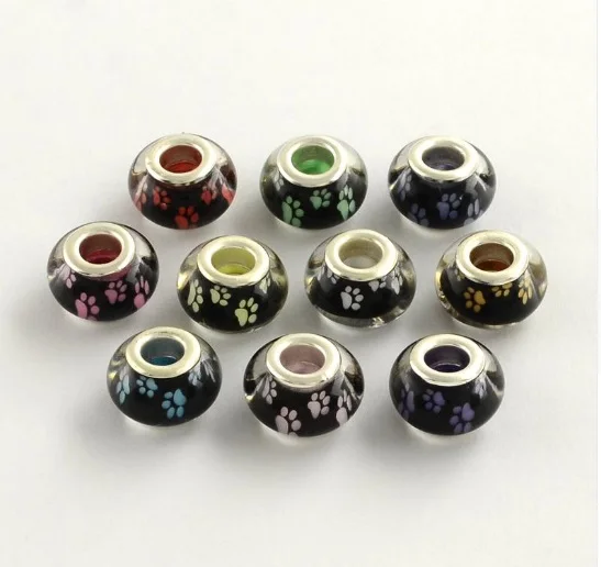 14x9mm Dog Paw Prints Pattern Acrylic European Beads Large Hole Charms Fit Bracelets & Bangles Rondelle Mixed Color 100pcs/lot
14x9mm Dog Paw Prints Pattern Acrylic European Beads Large Hole Charms Fit Bracelets & Bangles Rondelle Mixed Color 100pcs/lot