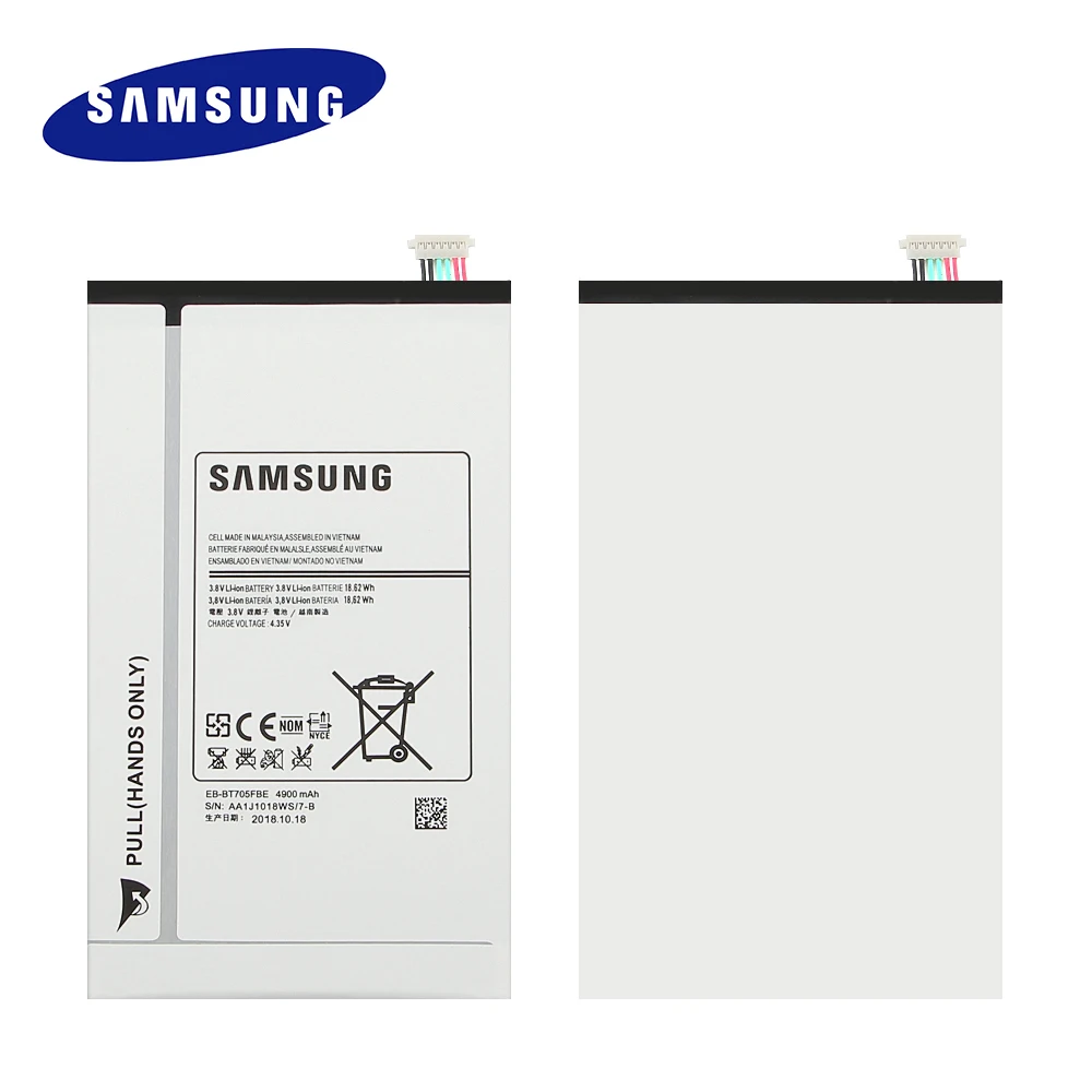 For Samsung Galaxy Tab S 8.4 T700 Battery EB-BT705FBC EB-BT705FBE Tablets Replacement T705 Tablet Battery 4900mAh akku Free Tool
For Samsung Galaxy Tab S 8.4 T700 Battery EB-BT705FBC EB-BT705FBE Tablets Replacement T705 Tablet Battery 4900mAh akku Free Tool