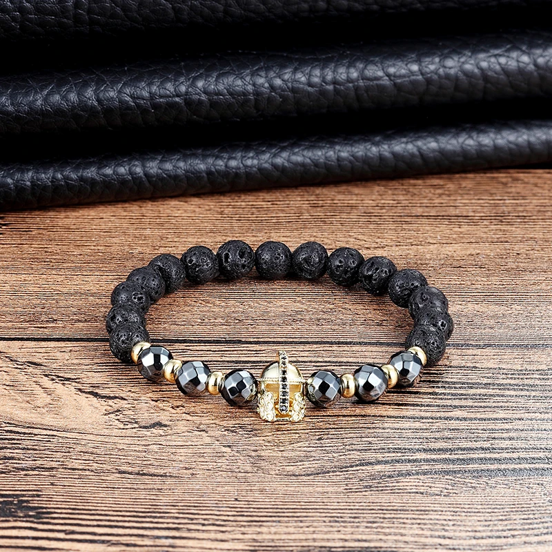 LIVVY 2018 Stylish and charming men's bracelet famous high-quality ancient Knight Gladiator helmet lava beads charm bracelet
LIVVY 2018 Stylish and charming men's bracelet famous high-quality ancient Knight Gladiator helmet lava beads charm bracelet