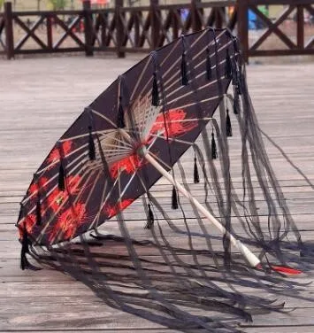 Silk Cloth Lace Umbrella Women Costume Photography Props Tasseled Umbrella Yarned Chinese Classical Oil-paper Umbrella Parasol
Silk Cloth Lace Umbrella Women Costume Photography Props Tasseled Umbrella Yarned Chinese Classical Oil-paper Umbrella Parasol