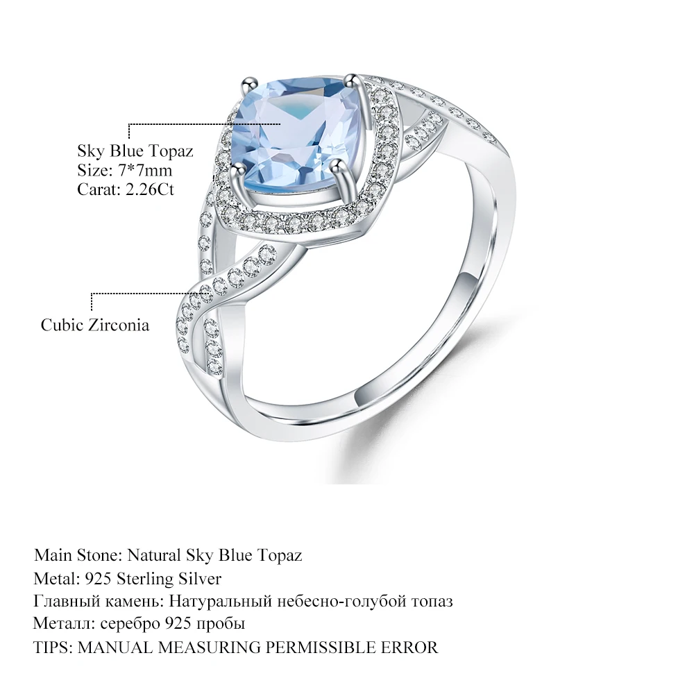 GEM'S BALLET 2.26Ct Natural Square Sky Blue Topaz Gemstone Ring Genuine 925 Sterling Silver Wedding Rings For Women Fine Jewelry
GEM'S BALLET 2.26Ct Natural Square Sky Blue Topaz Gemstone Ring Genuine 925 Sterling Silver Wedding Rings For Women Fine Jewelry