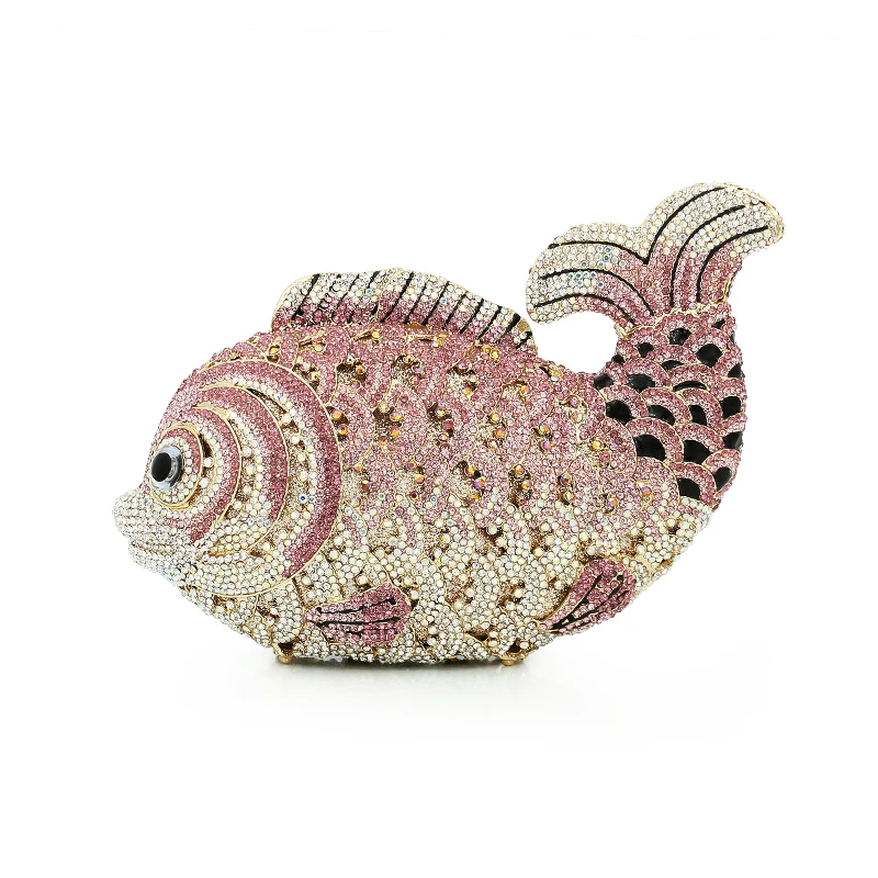 Fish shape crystal mini purse with gold chain hard clutch evening bag clutch bag women handbags(8662A-P)
Fish shape crystal mini purse with gold chain hard clutch evening bag clutch bag women handbags(8662A-P)