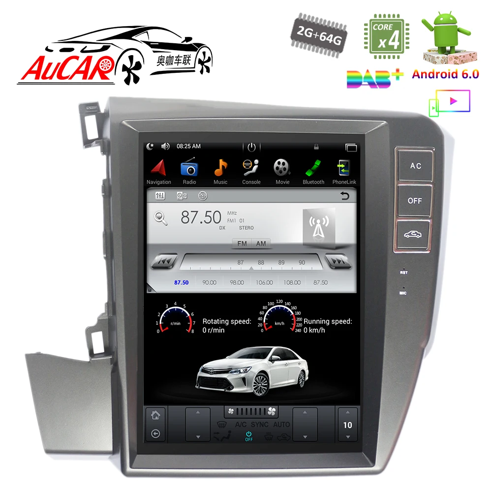 Фото Android 6 0 Tesla стиль 10 4 "GPS навигационная система для Honda Civic 2012 2015 радио с Bluetooth и GPS WIFI