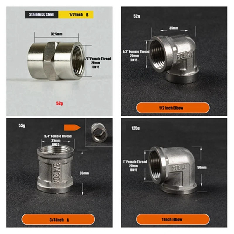 5pcs/lot 1/2" 3/4" 1" 1 1/4" 1 1/2" Stainless Steel Pipe Hoop Equal Diameter Direct/Elbow Connector Bathroom Plumbing Industry
5pcs/lot 1/2" 3/4" 1" 1 1/4" 1 1/2" Stainless Steel Pipe Hoop Equal Diameter Direct/Elbow Connector Bathroom Plumbing Industry