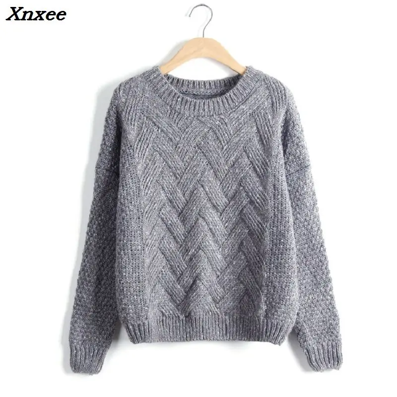 Pull Femme 2018 Autumn Winter Women Sweaters And Pullovers Plaid Thick Knitting Sweater Female Loose Crossover sweater Xnxee
Pull Femme 2018 Autumn Winter Women Sweaters And Pullovers Plaid Thick Knitting Sweater Female Loose Crossover sweater Xnxee