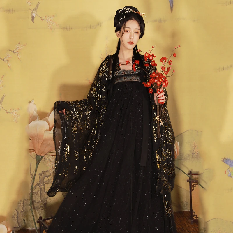 National Hanfu Outfit Stage Dress Chinese Traditional Fairy Costume Ancient Han Dynasty Princess Clothing Folk Dance Costume
National Hanfu Outfit Stage Dress Chinese Traditional Fairy Costume Ancient Han Dynasty Princess Clothing Folk Dance Costume