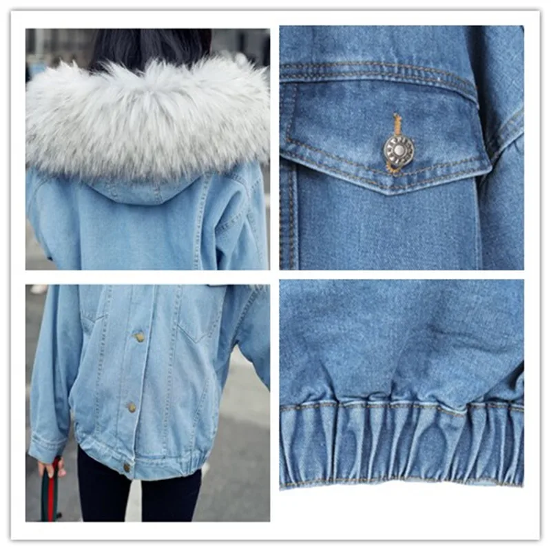 2019 Women Jean Jacket Winter Velvet Thick Jacket Faux Fur Collar Fleece Hooded Denim Coat Female Padded Warm Denim Outwear
2019 Women Jean Jacket Winter Velvet Thick Jacket Faux Fur Collar Fleece Hooded Denim Coat Female Padded Warm Denim Outwear
