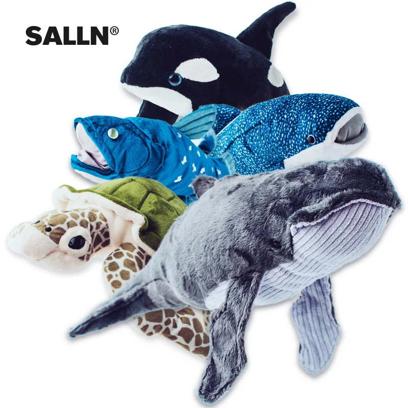 Морские животные плюшевые игрушки и имитация Кита акулы морской черепахи