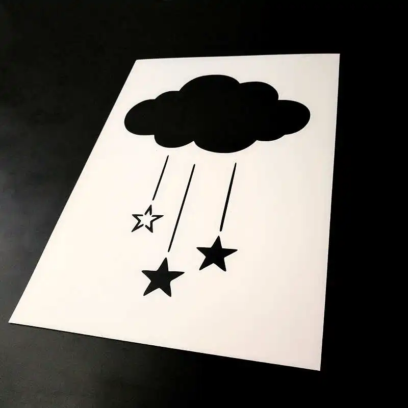 5pcs of A4,Reusable Nusery Stencils for Wall Painting,Kid Room,Cloud Star,Moon,Air Balloon,UFO,Rocket,Acrylic Paints,Chalk Paint
5pcs of A4,Reusable Nusery Stencils for Wall Painting,Kid Room,Cloud Star,Moon,Air Balloon,UFO,Rocket,Acrylic Paints,Chalk Paint