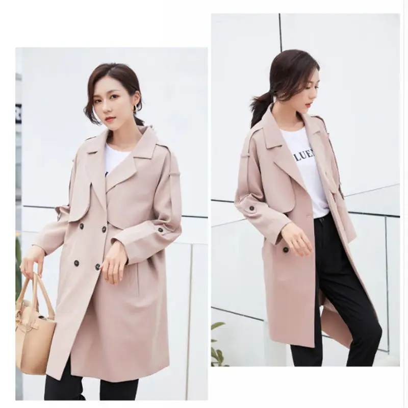 2020 Autumn New Loose Suit Windbreaker Fashion Double-breasted Simple Solid Spring Long Long-sleeved Jacket Plus Size Coat f873
2020 Autumn New Loose Suit Windbreaker Fashion Double-breasted Simple Solid Spring Long Long-sleeved Jacket Plus Size Coat f873