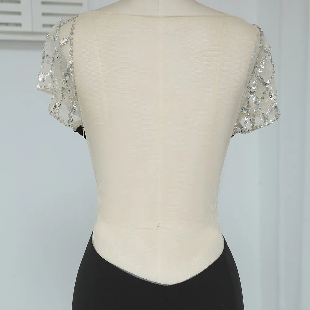 New Black Prom Dresses Mermaid V-neck Cap Sleeves Slit See Through Long Prom Gown Evening Dresses Evening Gown
New Black Prom Dresses Mermaid V-neck Cap Sleeves Slit See Through Long Prom Gown Evening Dresses Evening Gown