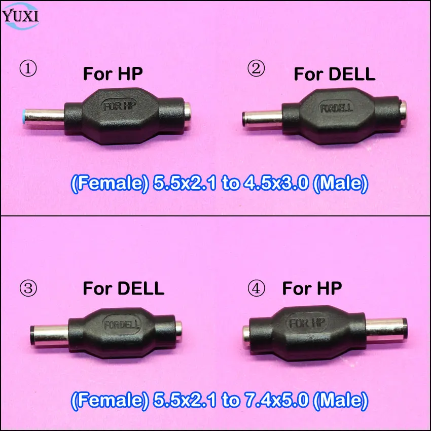 YuXi DC Power Adapter Connector 4.5x3.0mm / 7.4x5.0mm Male Plug to 5.5x2.1mm Female Jack Converter For HP For DELL
YuXi DC Power Adapter Connector 4.5x3.0mm / 7.4x5.0mm Male Plug to 5.5x2.1mm Female Jack Converter For HP For DELL