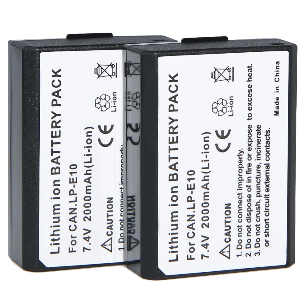 AOPULY 2Pcs Bateria 2000mAh LP-E10 LP E10 Batterie Digital Camera li-ion Battery For Canon 1100D Rebel T3 Kiss X50 LPE10 7.4V z1
AOPULY 2Pcs Bateria 2000mAh LP-E10 LP E10 Batterie Digital Camera li-ion Battery For Canon 1100D Rebel T3 Kiss X50 LPE10 7.4V z1