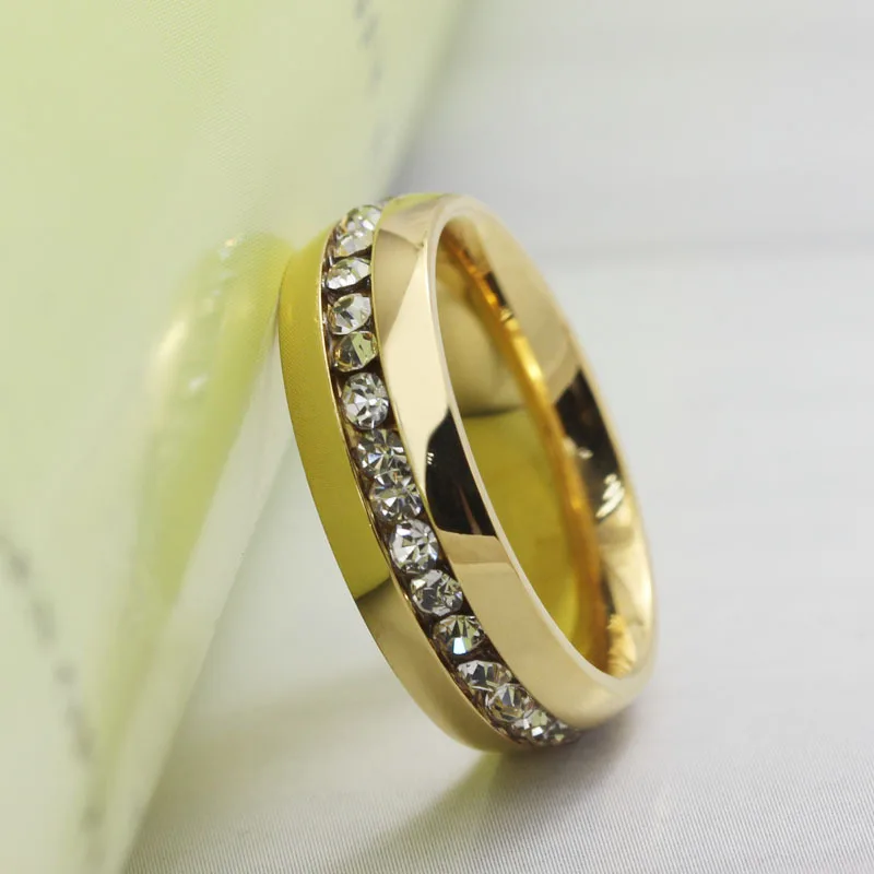 Кольцо QianBei из нержавеющей стали для мужчин и женщин 6 мм синее серебряное золотое