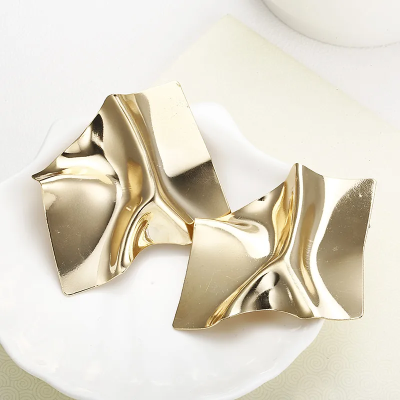Горячие женские серьги модные золотые геометрические металлические