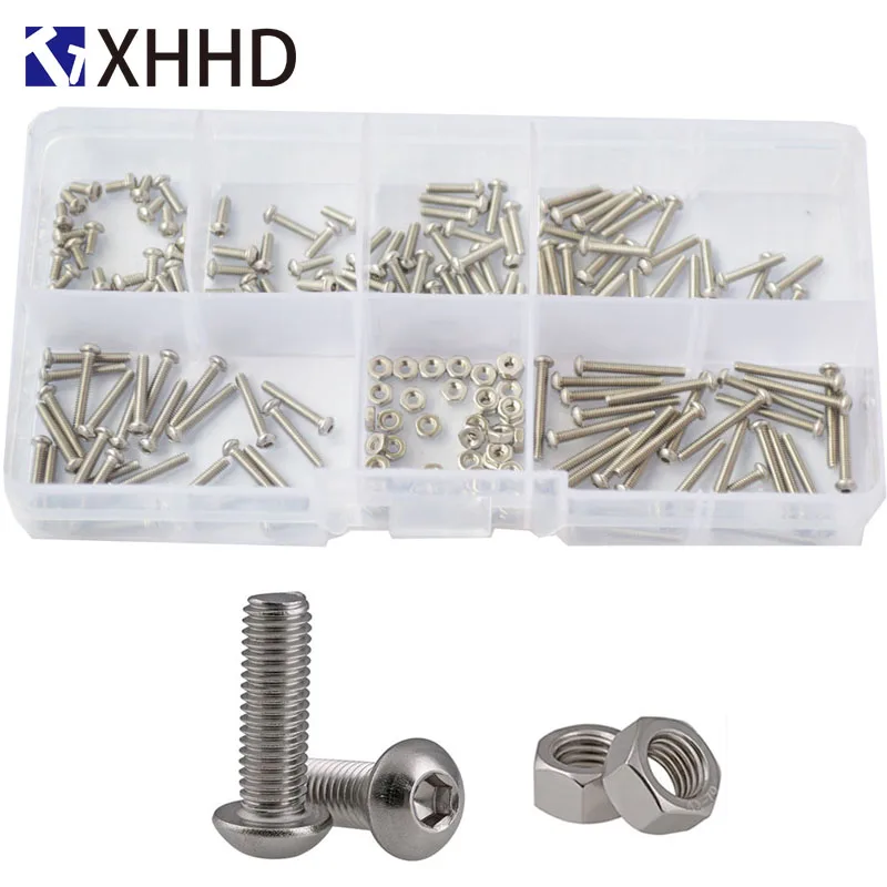 Hex Socket Button Head Cap Screw Metric Thread Pan Round Head Hexagon Machine Bolt Set Assortment Kit Box 304 Stainless Stee M2
Hex Socket Button Head Cap Screw Metric Thread Pan Round Head Hexagon Machine Bolt Set Assortment Kit Box 304 Stainless Stee M2