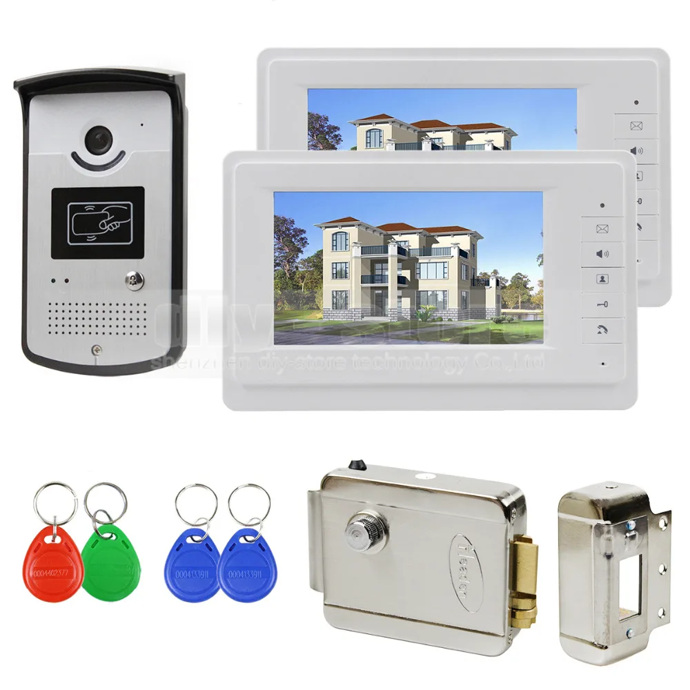 DIYSECUR 7" Wired Video Door Phone System 1V2 Electric Lock Access Control RFID Keyfobs Unlock
DIYSECUR 7" Wired Video Door Phone System 1V2 Electric Lock Access Control RFID Keyfobs Unlock