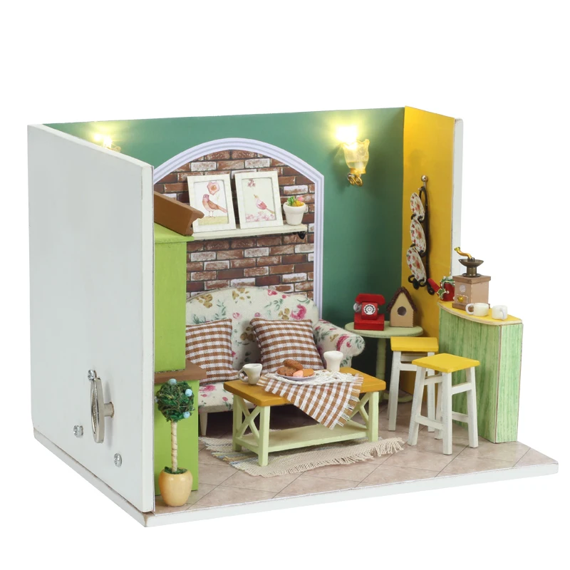 DIY Doll House Miniature With Furnitures LED 3D Wooden Dollhouse Handmade Building Model Gift Toys Green Island Tea Q002 #E
DIY Doll House Miniature With Furnitures LED 3D Wooden Dollhouse Handmade Building Model Gift Toys Green Island Tea Q002 #E