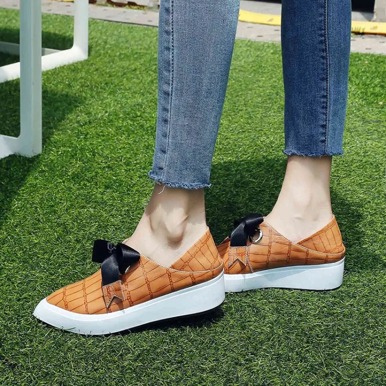 2019 Autumn women flats shoes Pointed bow-knot platform shoes Genuine Leather casual shoes slip on flats footwear Creepers
2019 Autumn women flats shoes Pointed bow-knot platform shoes Genuine Leather casual shoes slip on flats footwear Creepers