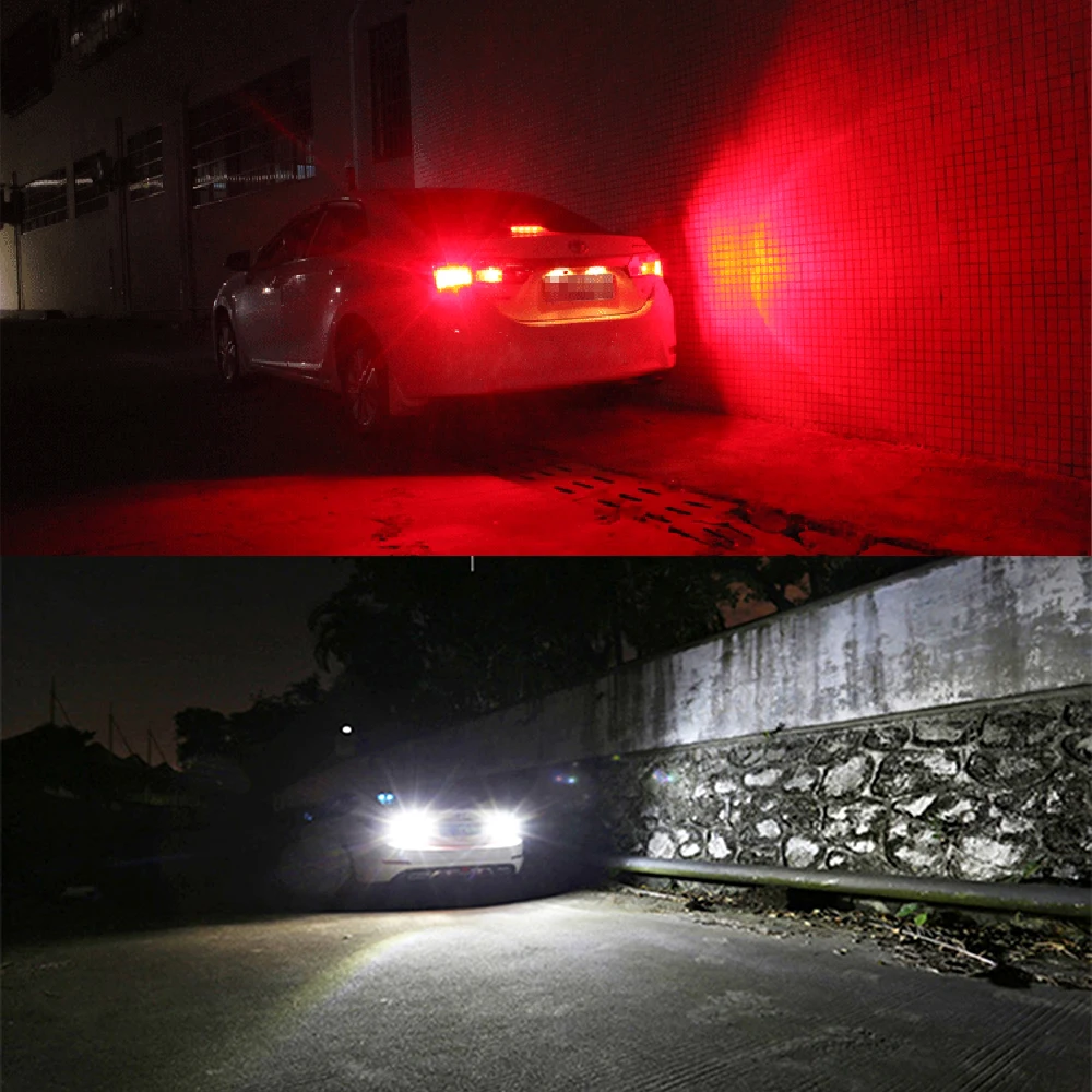 2Pcs Red white 1157 2357 Strobe Flashing LED Projector Bulbs For Car Tail Brake Lights Auto Turn Signal Lamp Bulb | Автомобили и