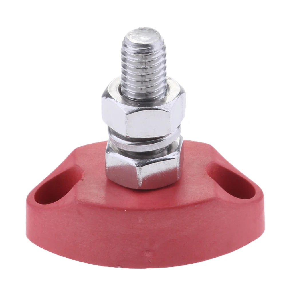 MagiDeal 6mm Stainless Steel Single Stud Power Junction Block - Red | Автомобили и мотоциклы